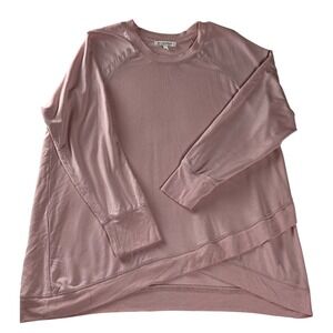 Workshop Modal Raglan Sleeve Asymmetrical Hem Pullover Sweatshirt 1X